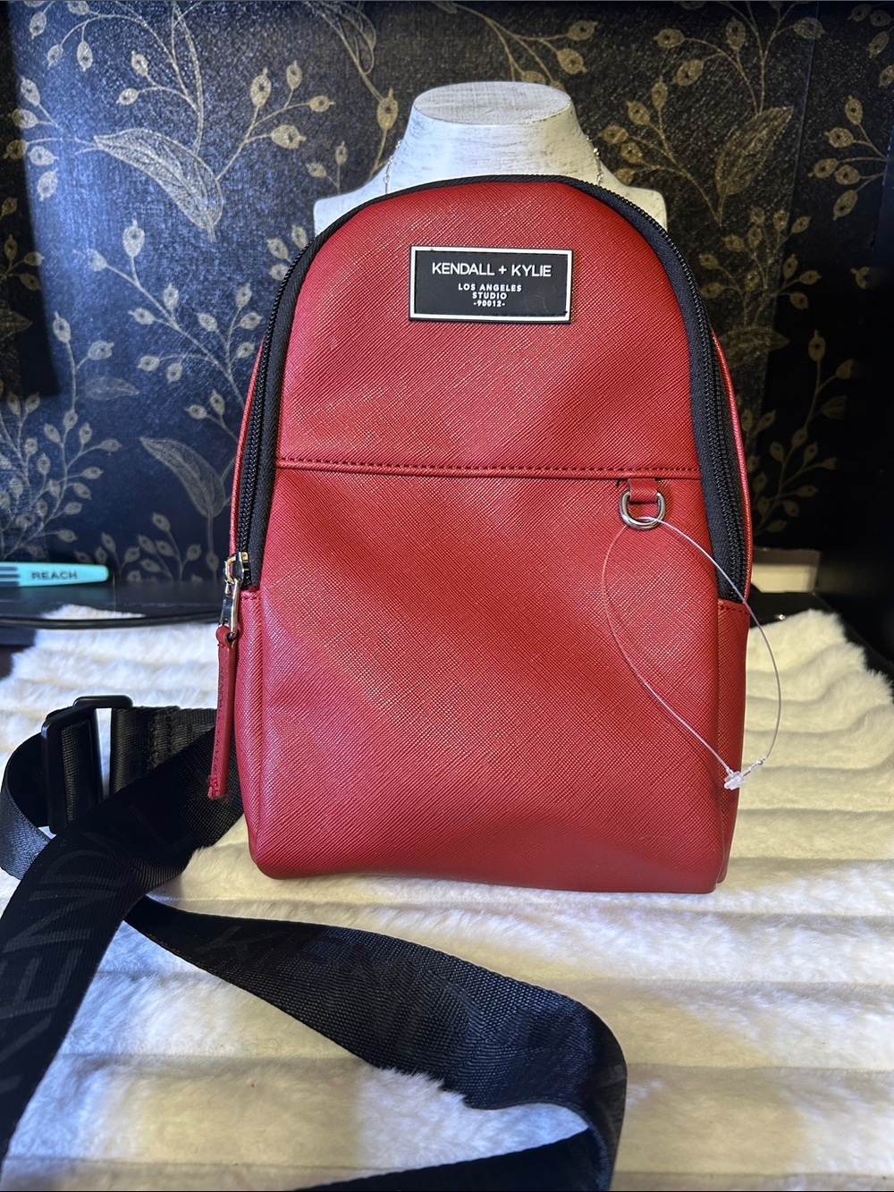 Kendall & Kylie Red Back pack with Black Strap